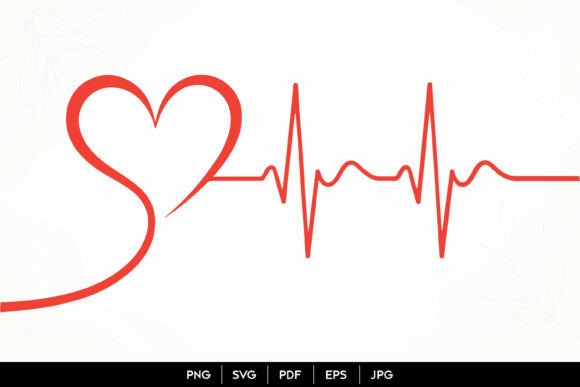 Download Heartbeat Heart Line SVG Design - Sign Collection