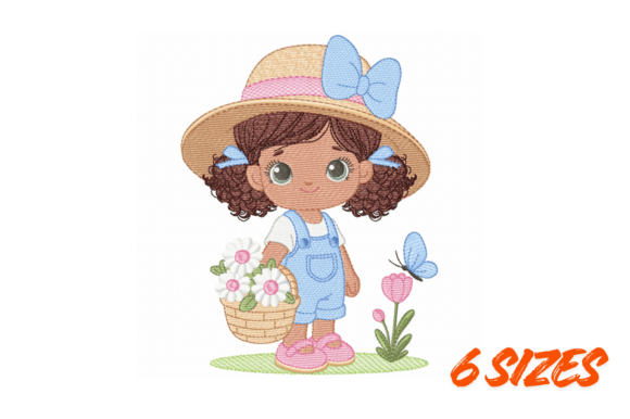 Download Spring Girl Embroidery Design - Sign Collection