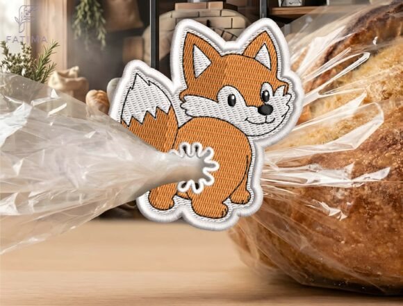Download Cute Fox Bag Tie Embroidery Design - Bag Collection
