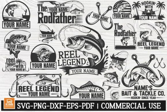 Download Fishing SVG Bundle, 20 Monogram Design - Sign Collection