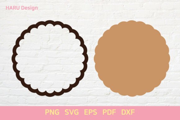 Download Scallop Shape Circle Frame Sign Label - Sign Collection