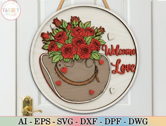 Download Western Valentine Round Sign SVG - Sign Collection