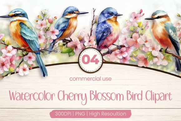 Download Cherry Blossom Bird Clipart PNG - Premium Resources