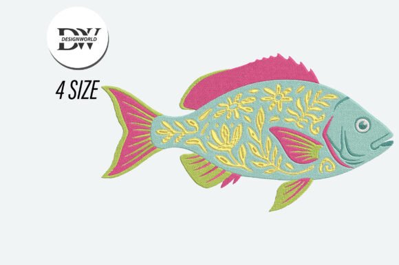 Download Preppy Fish Embroidery Design - Sign Collection