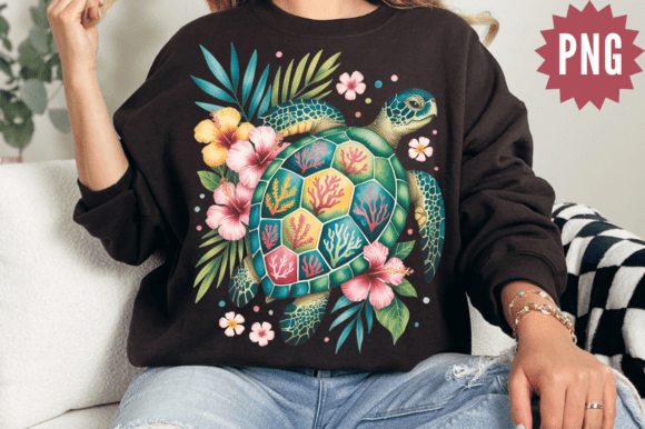 Download Colorful Sea Turtle Tropical PNG Design - Sign Collection