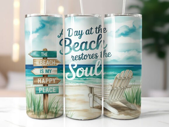 Download Tropical Beach Summer 20oz Tumbler Wrap - Tropical Collection