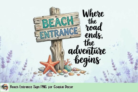 Download Beach Entrance Sign PNG for Coastal Decor - Sign Collection