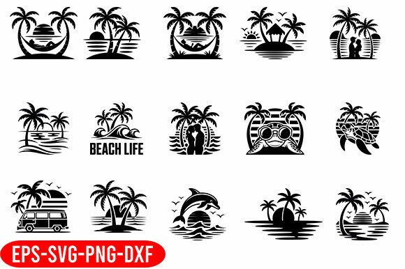 Download Tropical Beach SVG Bundle,Beach Life SVG - Tropical Collection