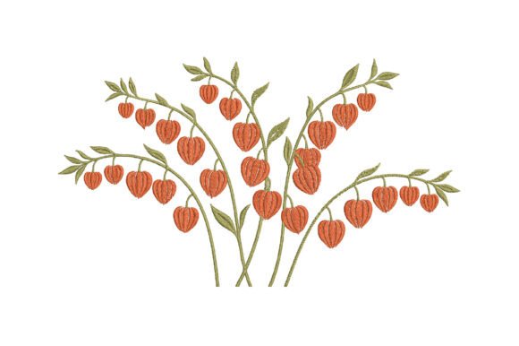 Download Chinese Lantern Plant Embroidery Design - Sign Collection