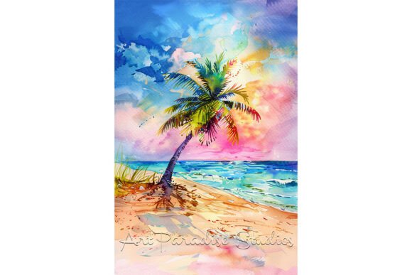 Download Tropical Palm Tree Watercolor Wall Art - Tropical Collection